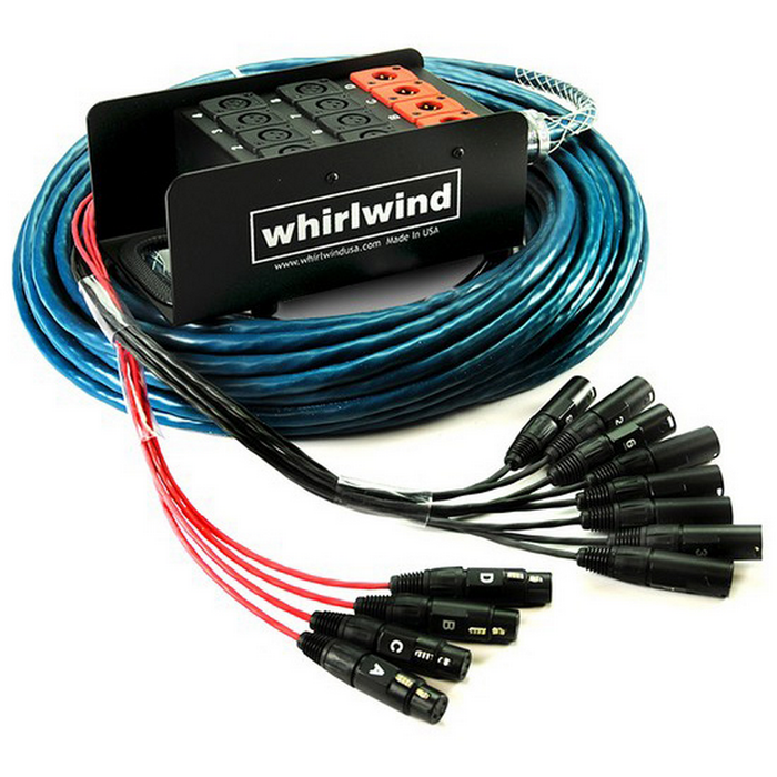 Whirlwind MS-12-4-XL-50 - 50 foot 12 x 4 Stage Box Snake with XLR Returns