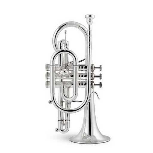 Stomvi Titan Bb Cornet with Gold Brass Bell - Silver Plated