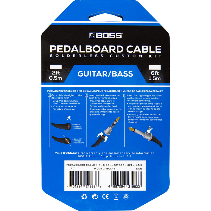 Boss BCK-6 Solderless Pedalboard Cable Kit