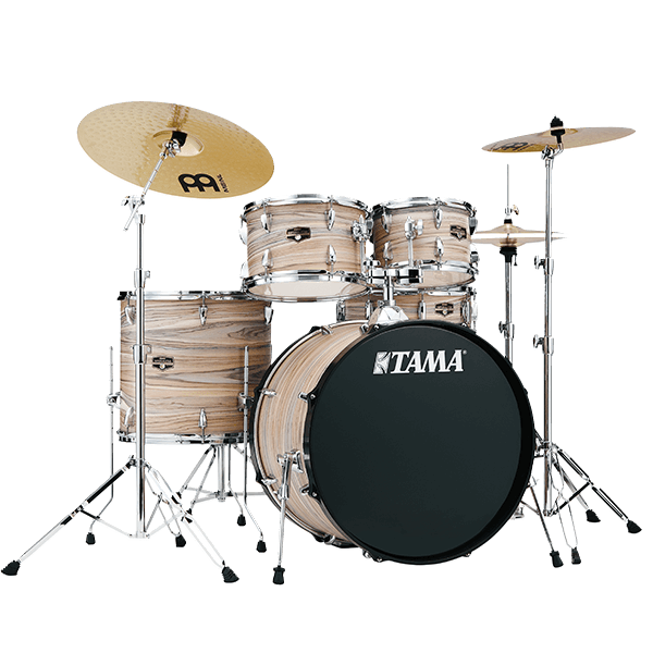 Tama Imperialstar 5-Piece Complete Kit with 22-Inch Kick - Natural Zebrawood Wrap